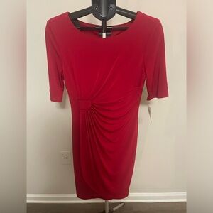 Connected Apparel Red Midi Dress
